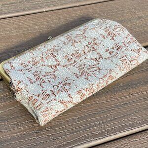 Hobo Lauren Clutch Wallet in Golden Printed Leather - LIKE NEW